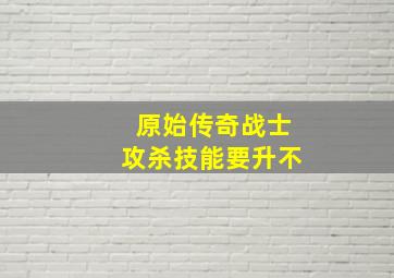 原始传奇战士攻杀技能要升不