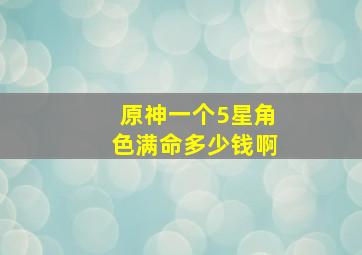 原神一个5星角色满命多少钱啊