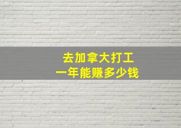 去加拿大打工一年能赚多少钱