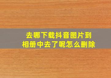 去哪下载抖音图片到相册中去了呢怎么删除