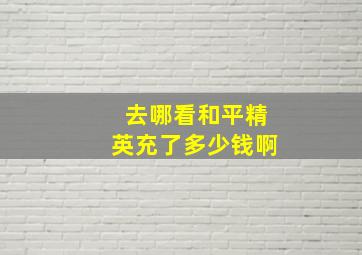 去哪看和平精英充了多少钱啊