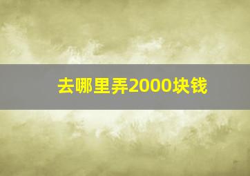 去哪里弄2000块钱