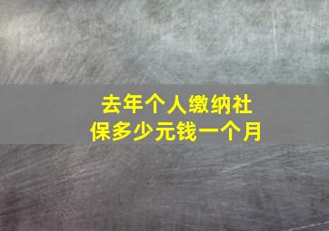 去年个人缴纳社保多少元钱一个月