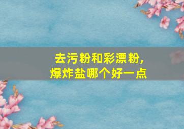 去污粉和彩漂粉,爆炸盐哪个好一点