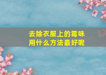 去除衣服上的霉味用什么方法最好呢