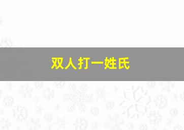 双人打一姓氏