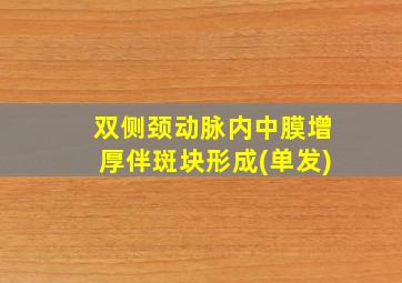 双侧颈动脉内中膜增厚伴斑块形成(单发)