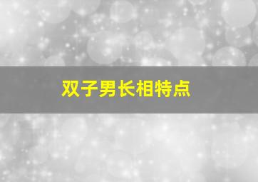 双子男长相特点