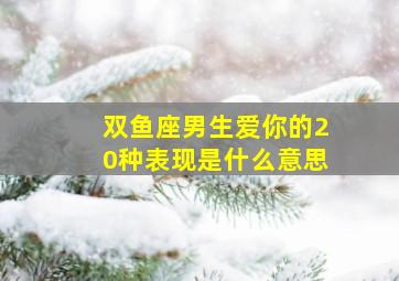 双鱼座男生爱你的20种表现是什么意思