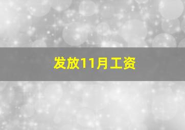 发放11月工资