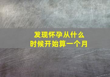 发现怀孕从什么时候开始算一个月