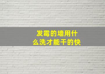 发霉的墙用什么洗才能干的快