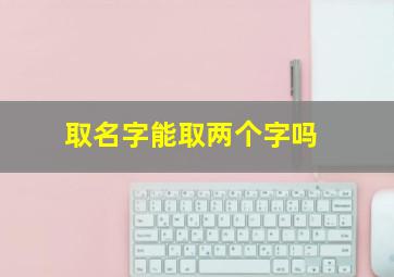 取名字能取两个字吗