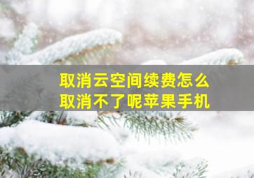 取消云空间续费怎么取消不了呢苹果手机