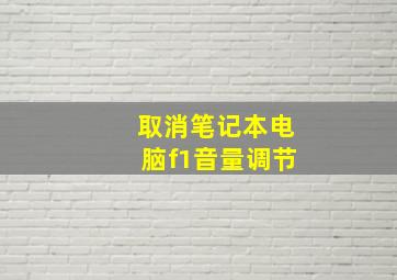 取消笔记本电脑f1音量调节