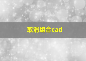 取消组合cad