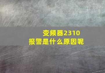 变频器2310报警是什么原因呢