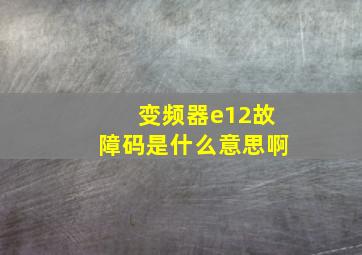 变频器e12故障码是什么意思啊