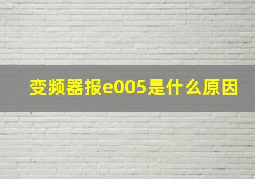 变频器报e005是什么原因