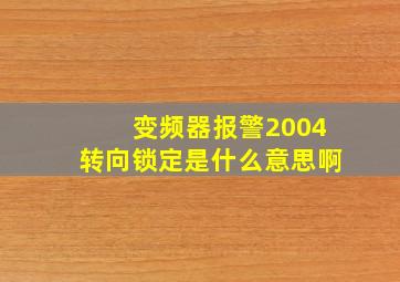 变频器报警2004转向锁定是什么意思啊