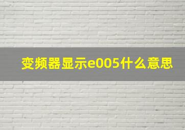 变频器显示e005什么意思