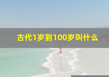 古代1岁到100岁叫什么