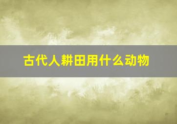 古代人耕田用什么动物