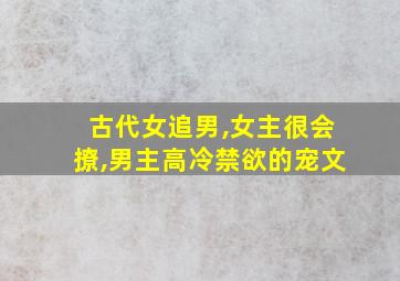 古代女追男,女主很会撩,男主高冷禁欲的宠文