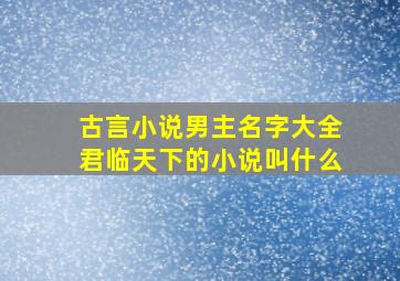 古言小说男主名字大全君临天下的小说叫什么