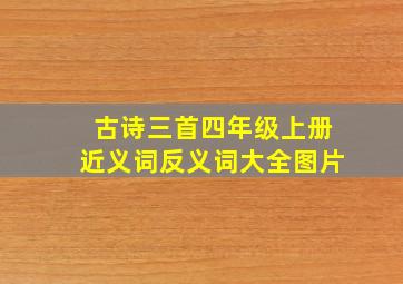 古诗三首四年级上册近义词反义词大全图片