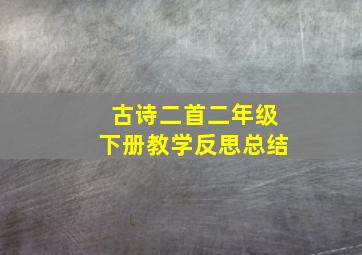 古诗二首二年级下册教学反思总结