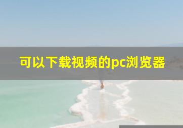 可以下载视频的pc浏览器