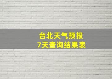 台北天气预报7天查询结果表