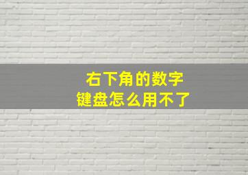 右下角的数字键盘怎么用不了