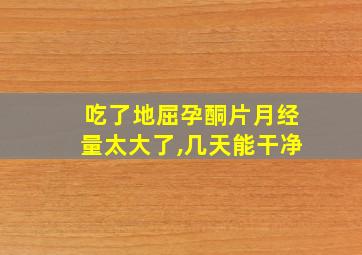 吃了地屈孕酮片月经量太大了,几天能干净