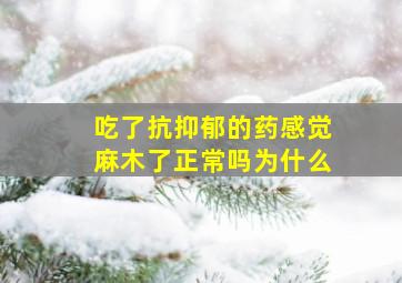 吃了抗抑郁的药感觉麻木了正常吗为什么