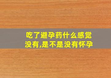 吃了避孕药什么感觉没有,是不是没有怀孕