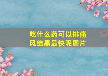 吃什么药可以排痛风结晶最快呢图片