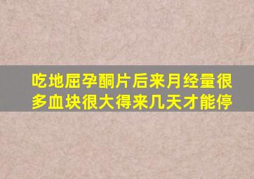 吃地屈孕酮片后来月经量很多血块很大得来几天才能停