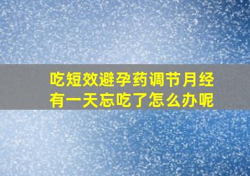 吃短效避孕药调节月经有一天忘吃了怎么办呢