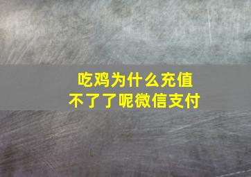 吃鸡为什么充值不了了呢微信支付