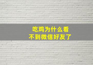 吃鸡为什么看不到微信好友了