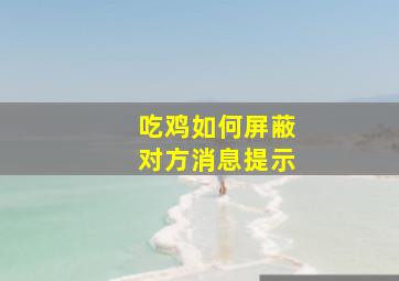 吃鸡如何屏蔽对方消息提示