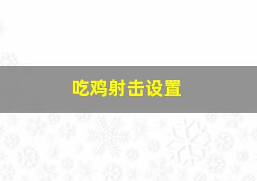 吃鸡射击设置