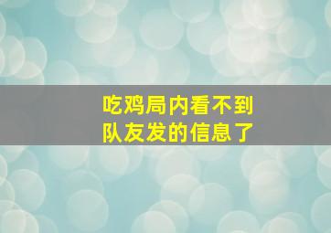 吃鸡局内看不到队友发的信息了