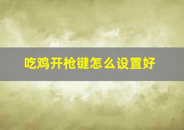 吃鸡开枪键怎么设置好