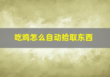 吃鸡怎么自动拾取东西