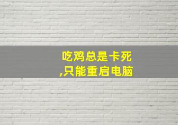 吃鸡总是卡死,只能重启电脑