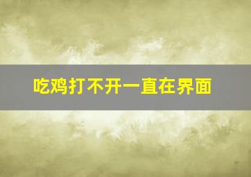 吃鸡打不开一直在界面