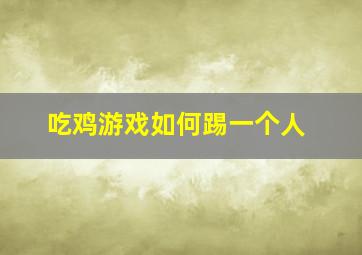 吃鸡游戏如何踢一个人